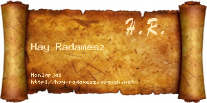 Hay Radamesz névjegykártya